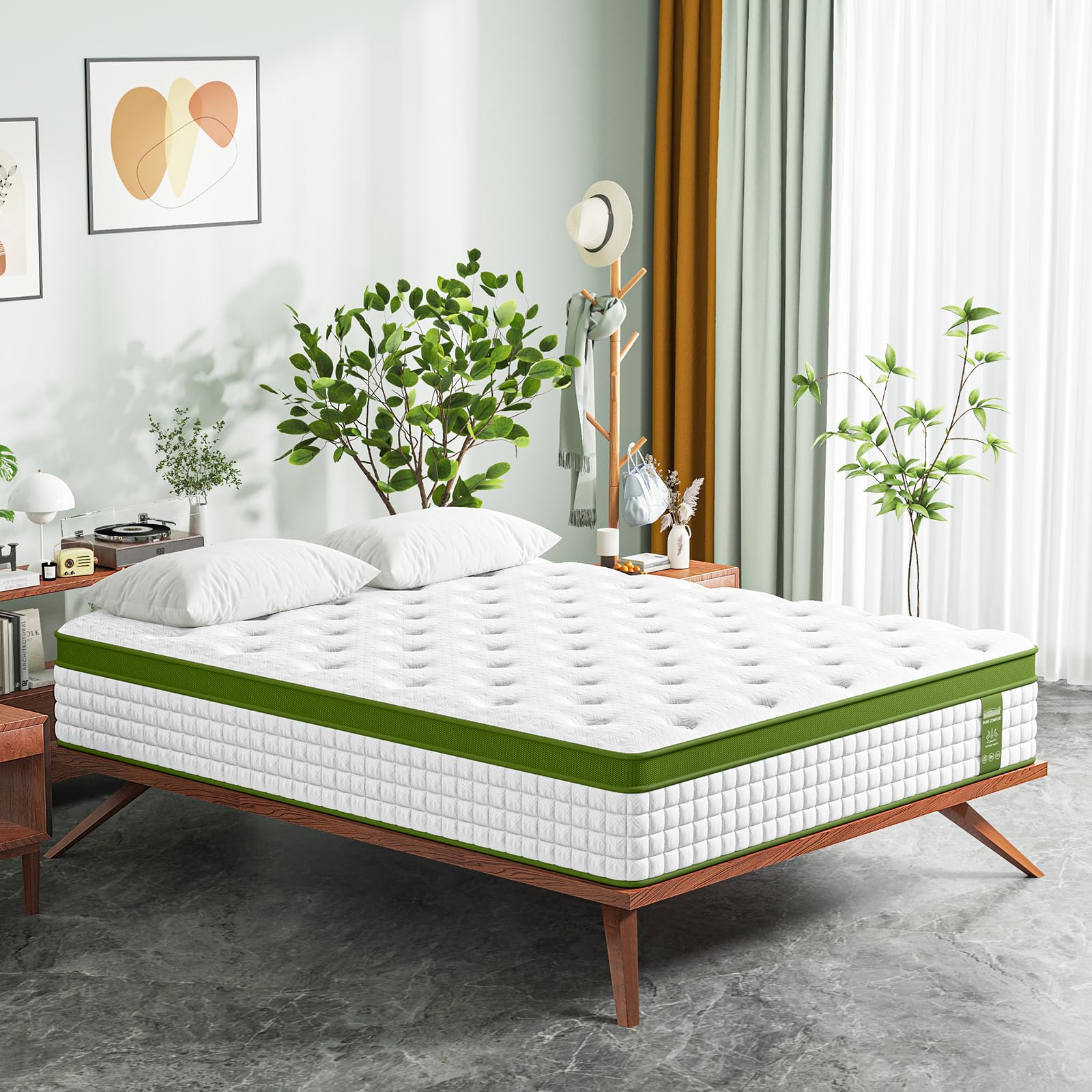 14 Inch Queen Size Hybrid Mattress in a Box with Gel Memory Foam and Pocket Springs, Pressure Relief & Motion Isolation, CertiPUR-Us Certified, Assembled in USA