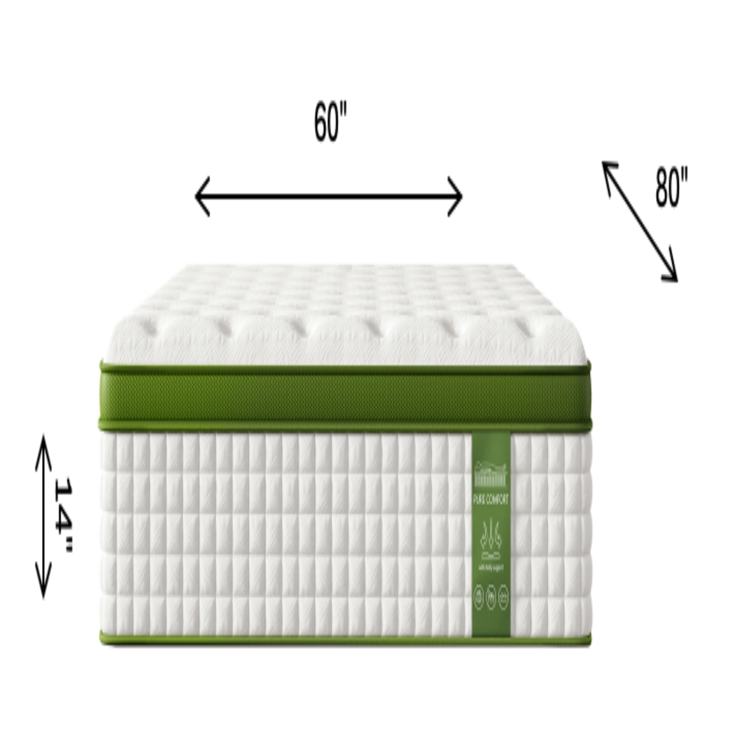 14 Inch Queen Size Hybrid Mattress in a Box with Gel Memory Foam and Pocket Springs, Pressure Relief & Motion Isolation, CertiPUR-Us Certified, Assembled in USA