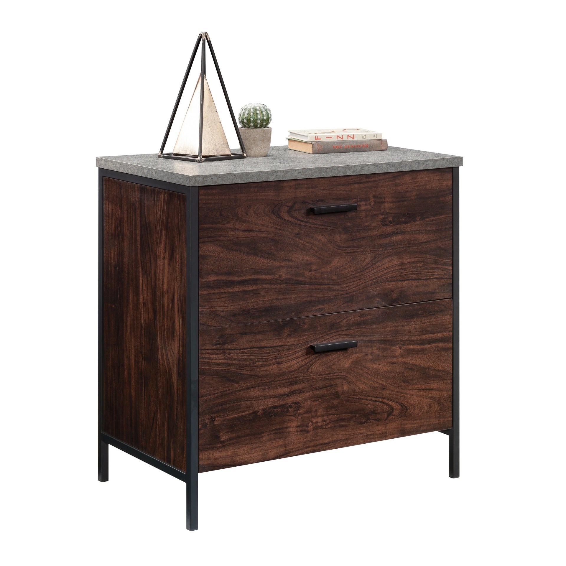 Lateral File with Full-Extension Slides, Dark Walnut finish