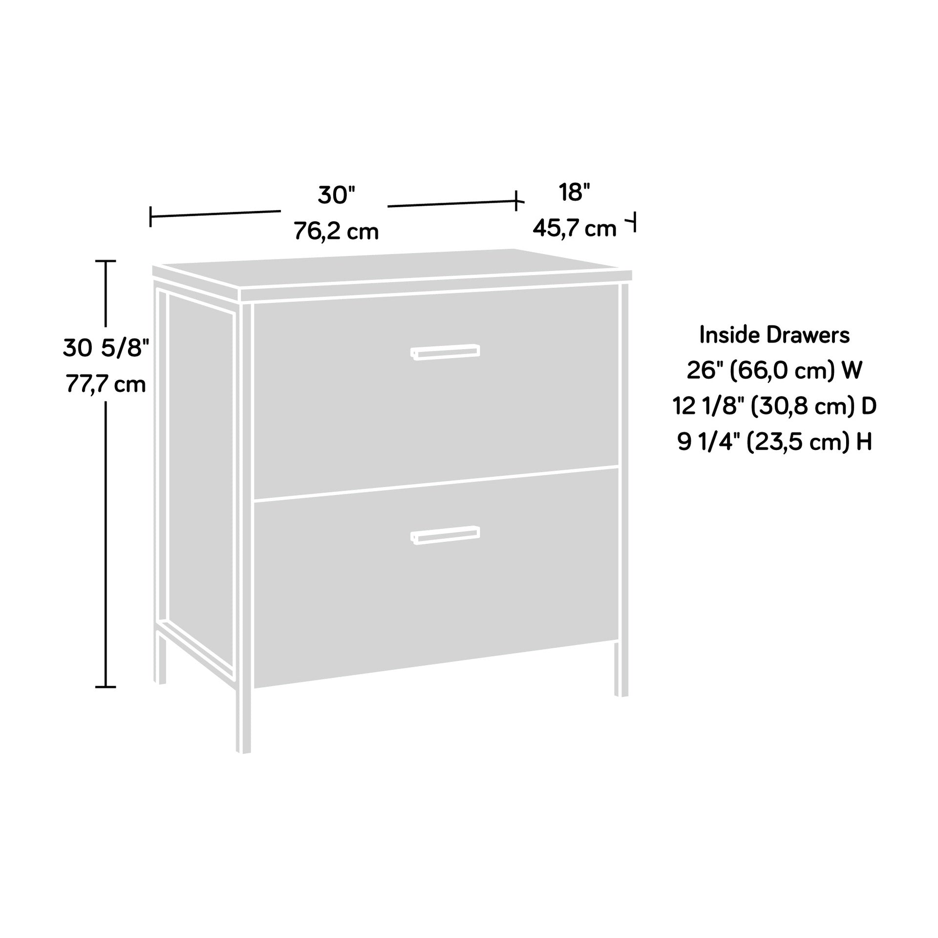Lateral File with Full-Extension Slides, Dark Walnut finish
