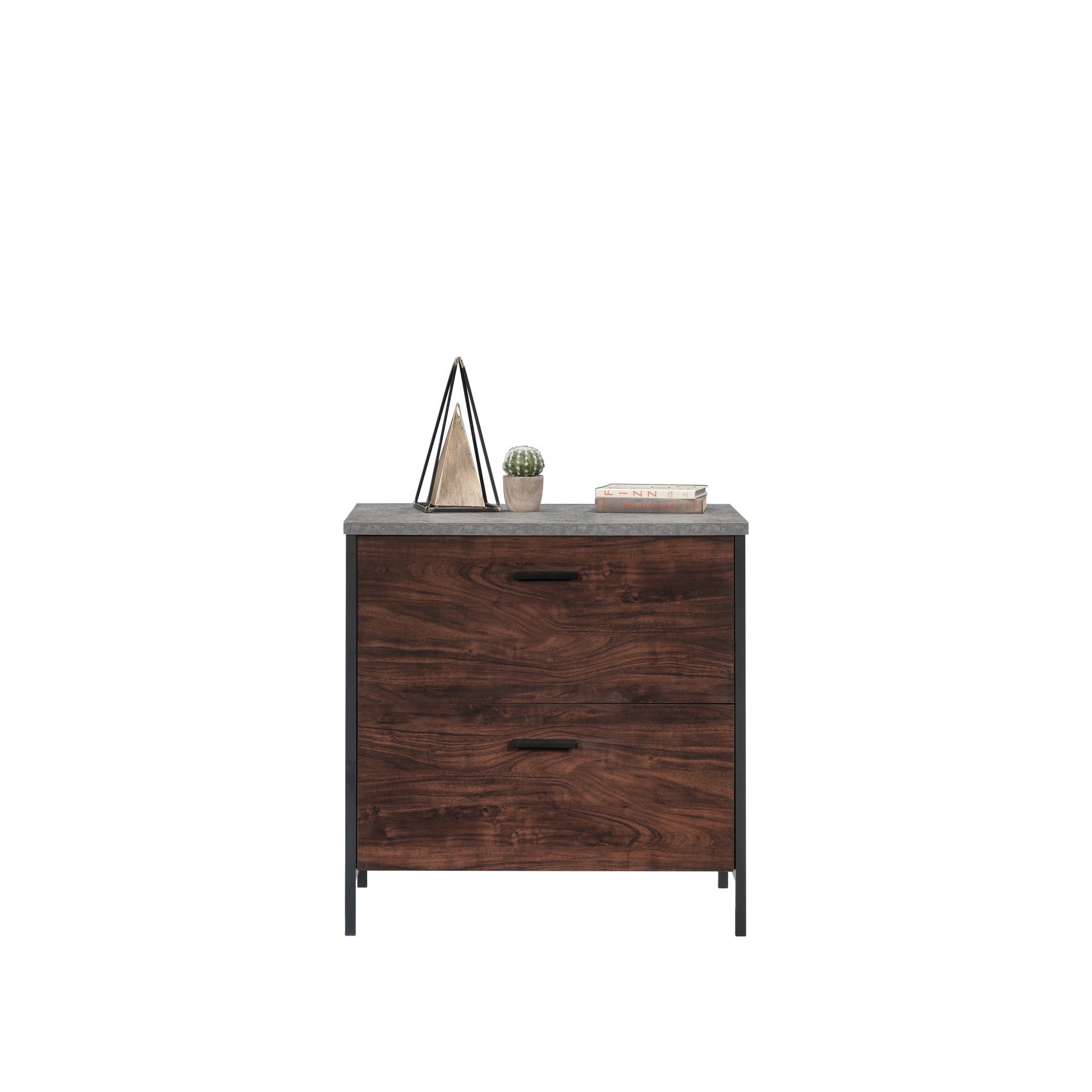 Lateral File with Full-Extension Slides, Dark Walnut finish