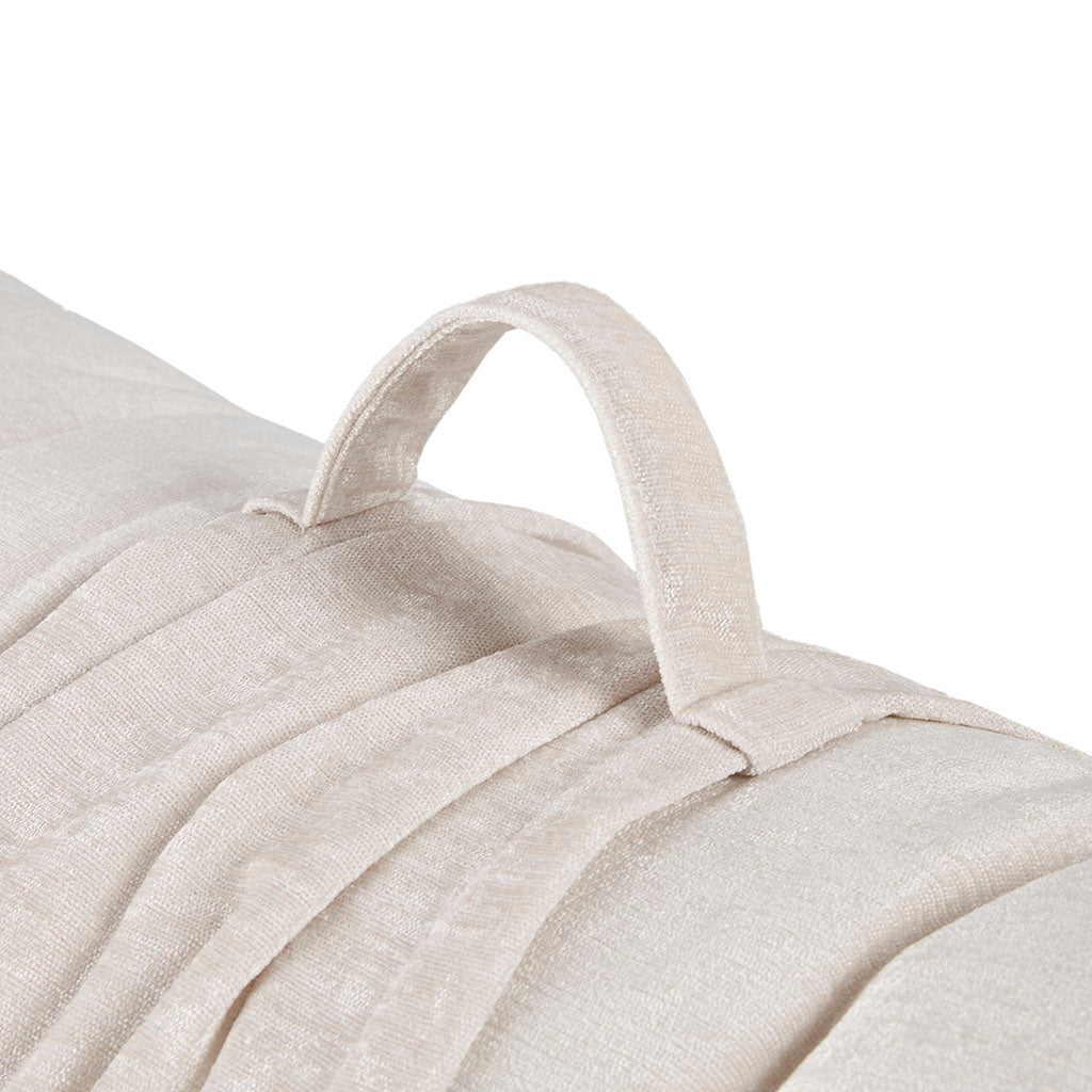 Poly Chenille Lounge Floor Pillow Cushion Ivory 27" x 74"