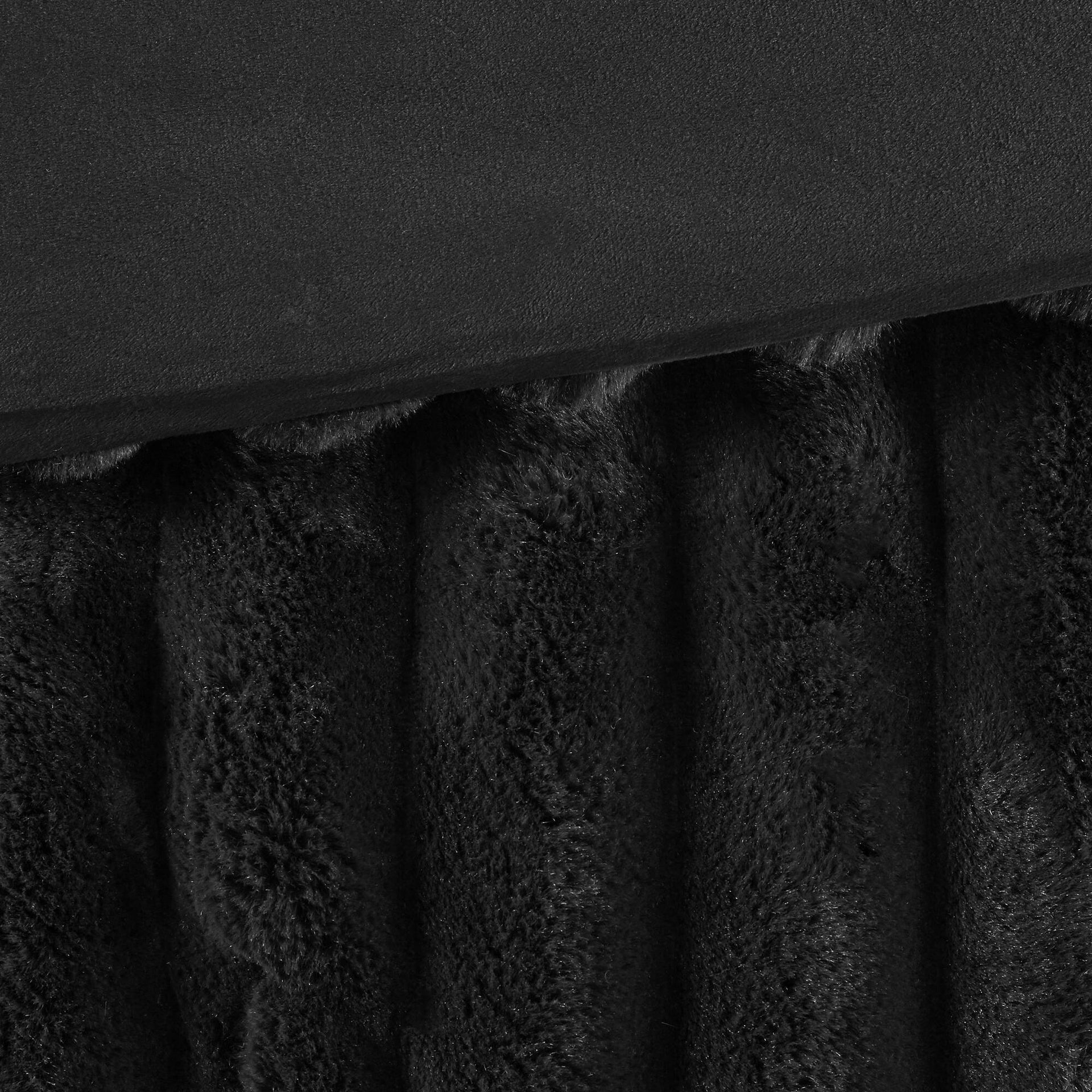 3 PCS King Ultrasoft Faux Fur Ribbed Comforter Set Black