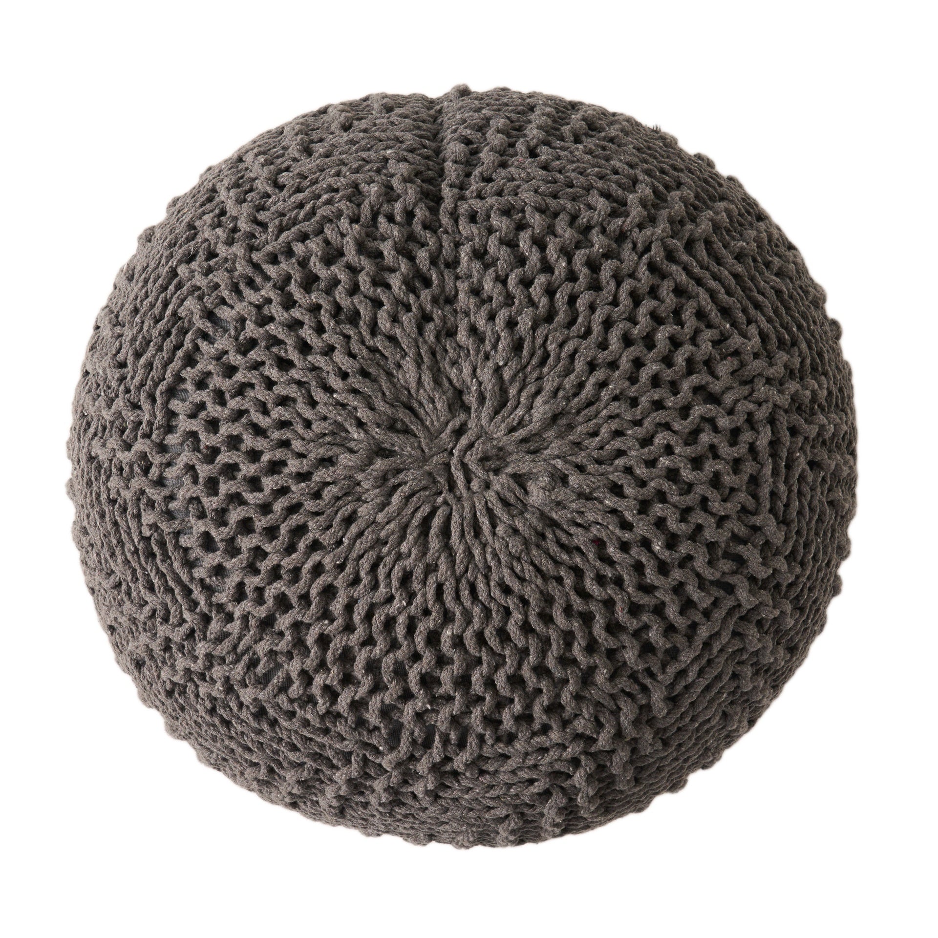 Hazel Knitted Cotton Yarn 20 x 20 Round Pouf