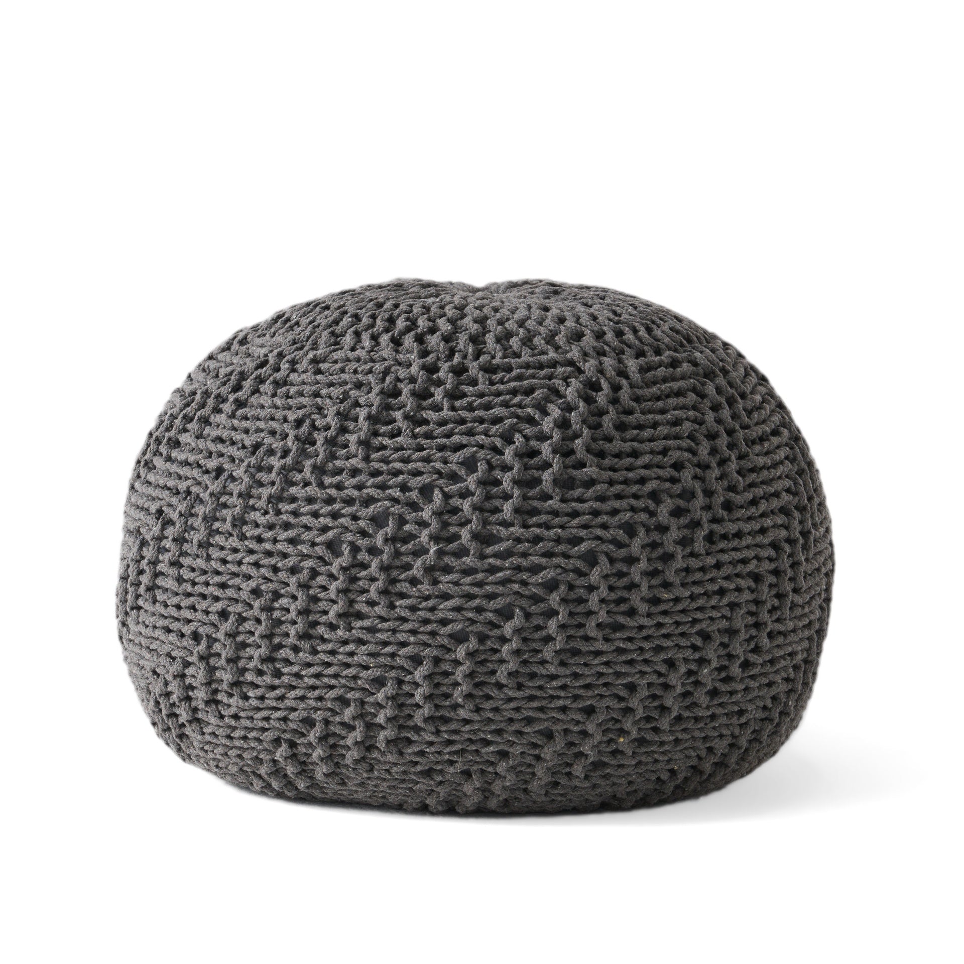 Hazel Knitted Cotton Yarn 20 x 20 Round Pouf