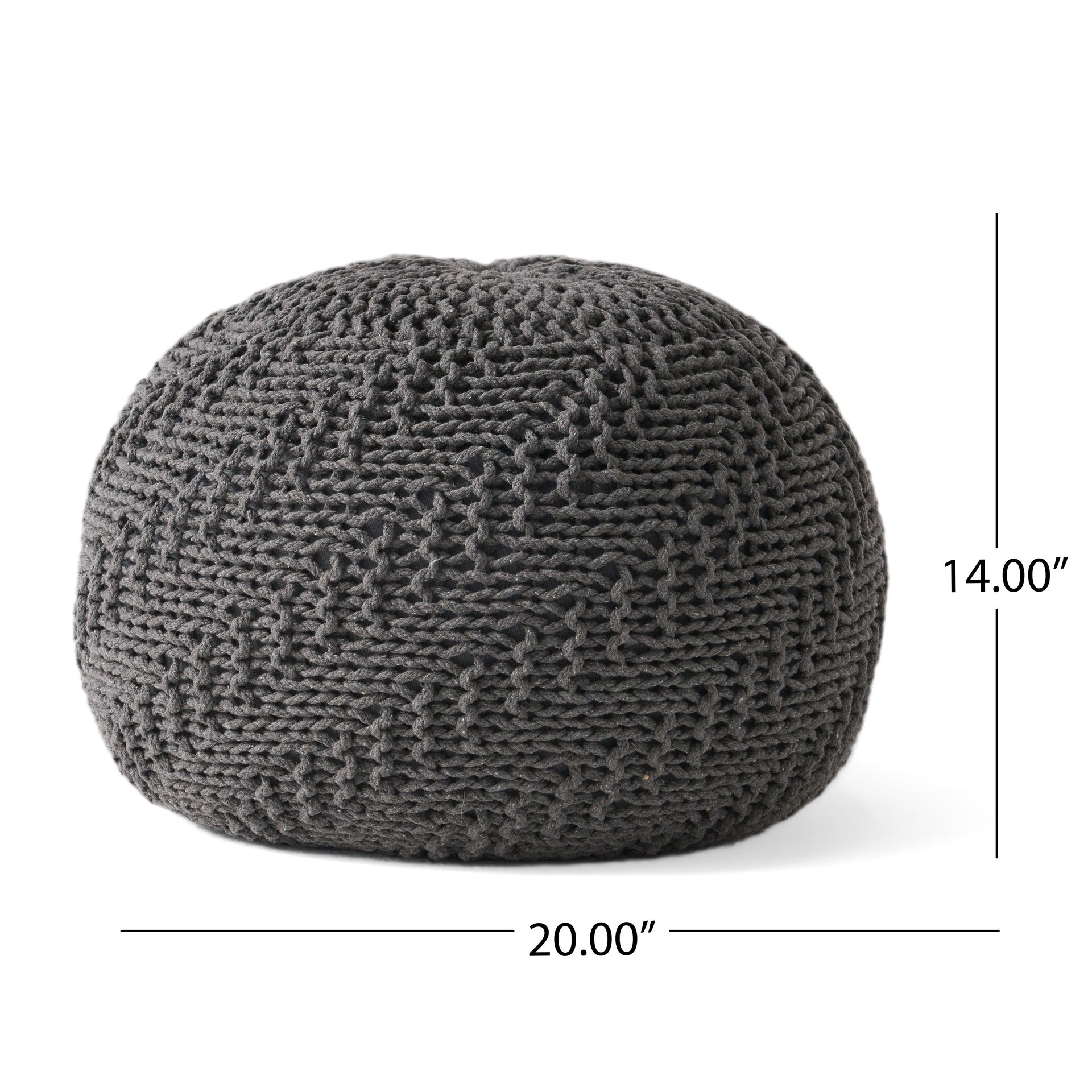 Hazel Knitted Cotton Yarn 20 x 20 Round Pouf