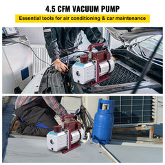 Vacuum Pump 4.5CFM Vacuum Pump HVAC Single-Stage Rotary Vane Vacuum Pump 1/3HP 5PA Ultimate Air Conditioning Refrigerant Vacuum Pump