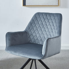 Modern Desk Chair no Wheel, Ergonomic Office Chair Home Office Upholstered Chair,  Computer Chair for Bedroom, Reception Room, Living Room With Metal Legs
