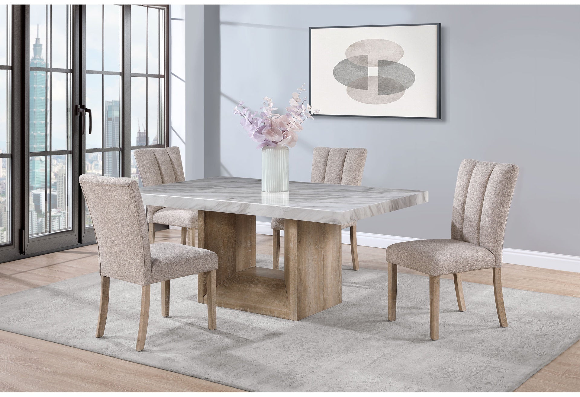 STONE DINING CHAIR - BEIGE KIT OF 2