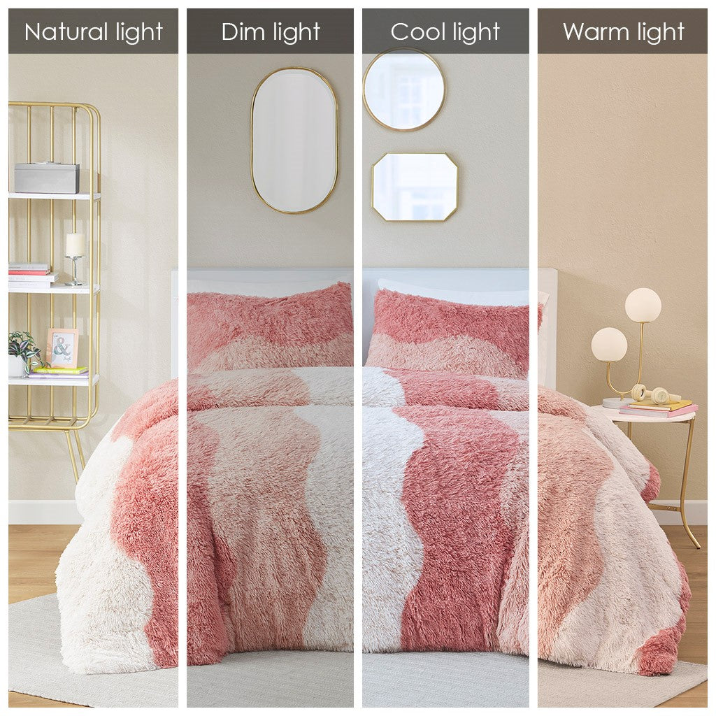 Twin/Twin XL Ombre Shaggy Faux Fur Comforter Set