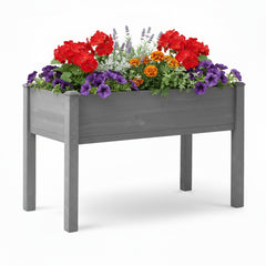 48x24x30 inch Raised Garden Bed with Legs, Elevated Wooden Planter Box for Outdoor Plants Flowers Fruits Vegetable Herb Growing