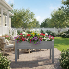 48x24x30 inch Raised Garden Bed with Legs, Elevated Wooden Planter Box for Outdoor Plants Flowers Fruits Vegetable Herb Growing