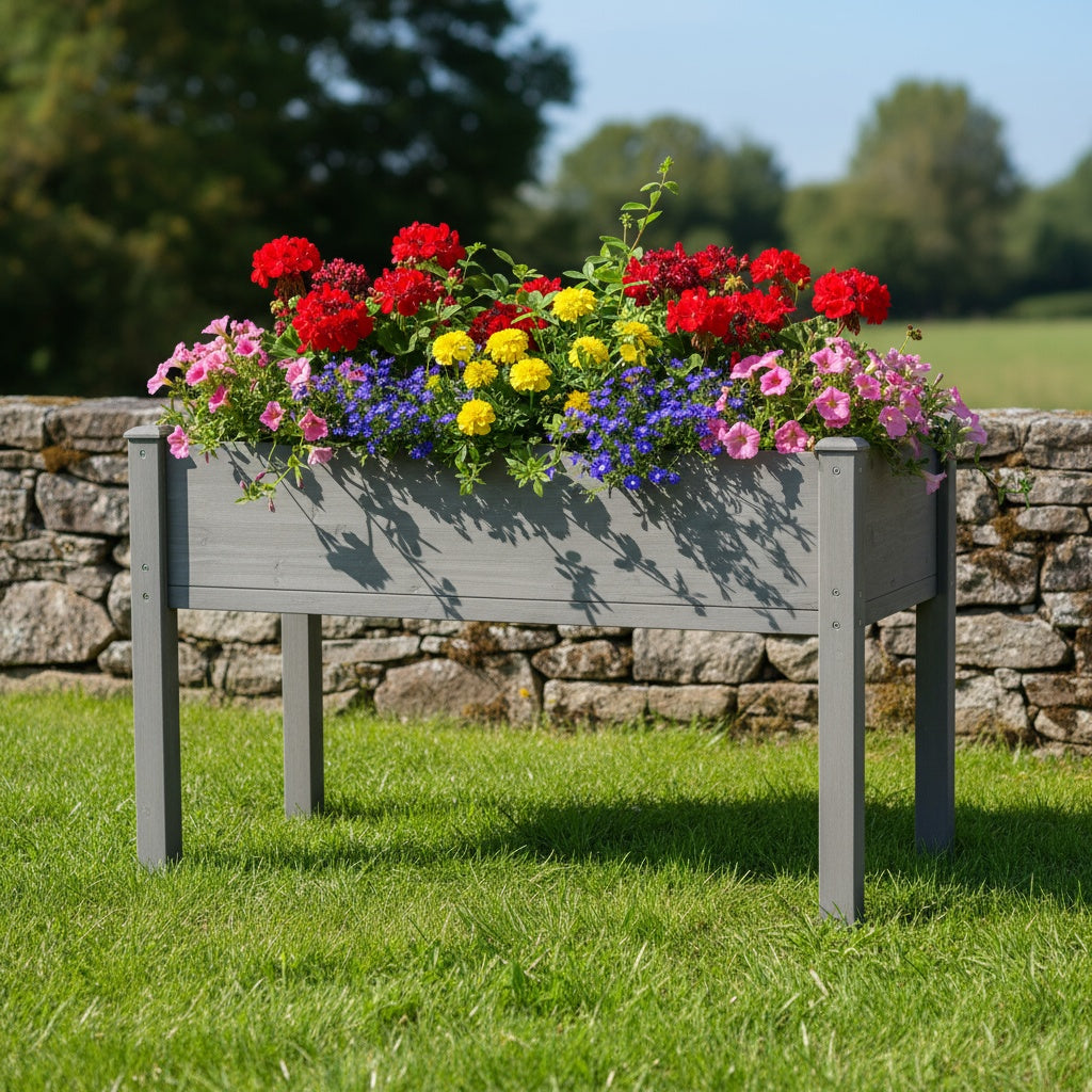 48x24x30 inch Raised Garden Bed with Legs, Elevated Wooden Planter Box for Outdoor Plants Flowers Fruits Vegetable Herb Growing