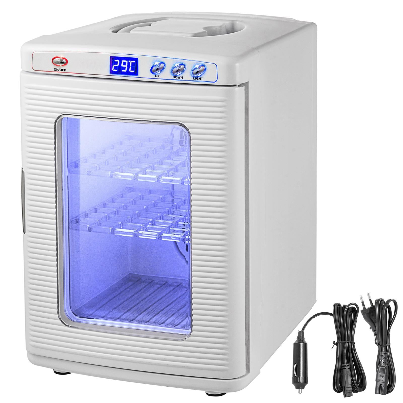 White Reptile Incubator 25L Scientific Lab Incubator Digital Incubator Cooling and Heating 5-42°C Reptile Egg Incubator 12V/110V Work for Small Reptiles