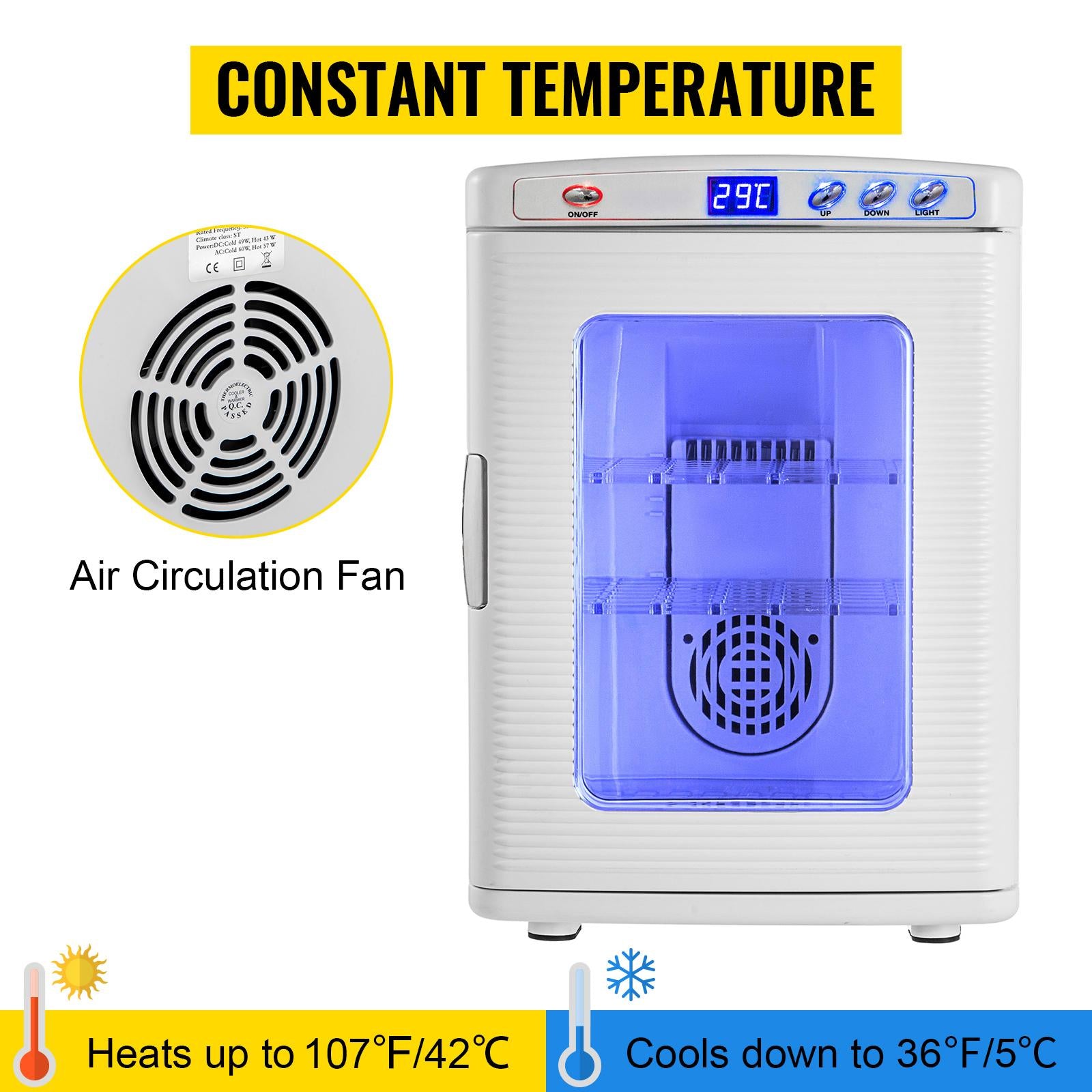 White Reptile Incubator 25L Scientific Lab Incubator Digital Incubator Cooling and Heating 5-42°C Reptile Egg Incubator 12V/110V Work for Small Reptiles