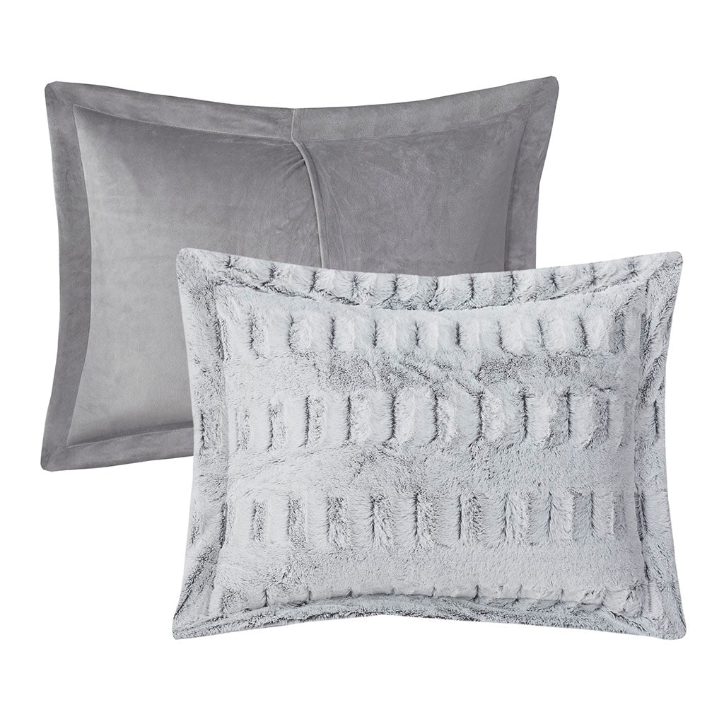 Twin/Twin XL Back Print Long Fur Comforter Mini Set