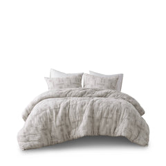 3 Piece Cotton Jacquard Comforter Set-Full/Queen