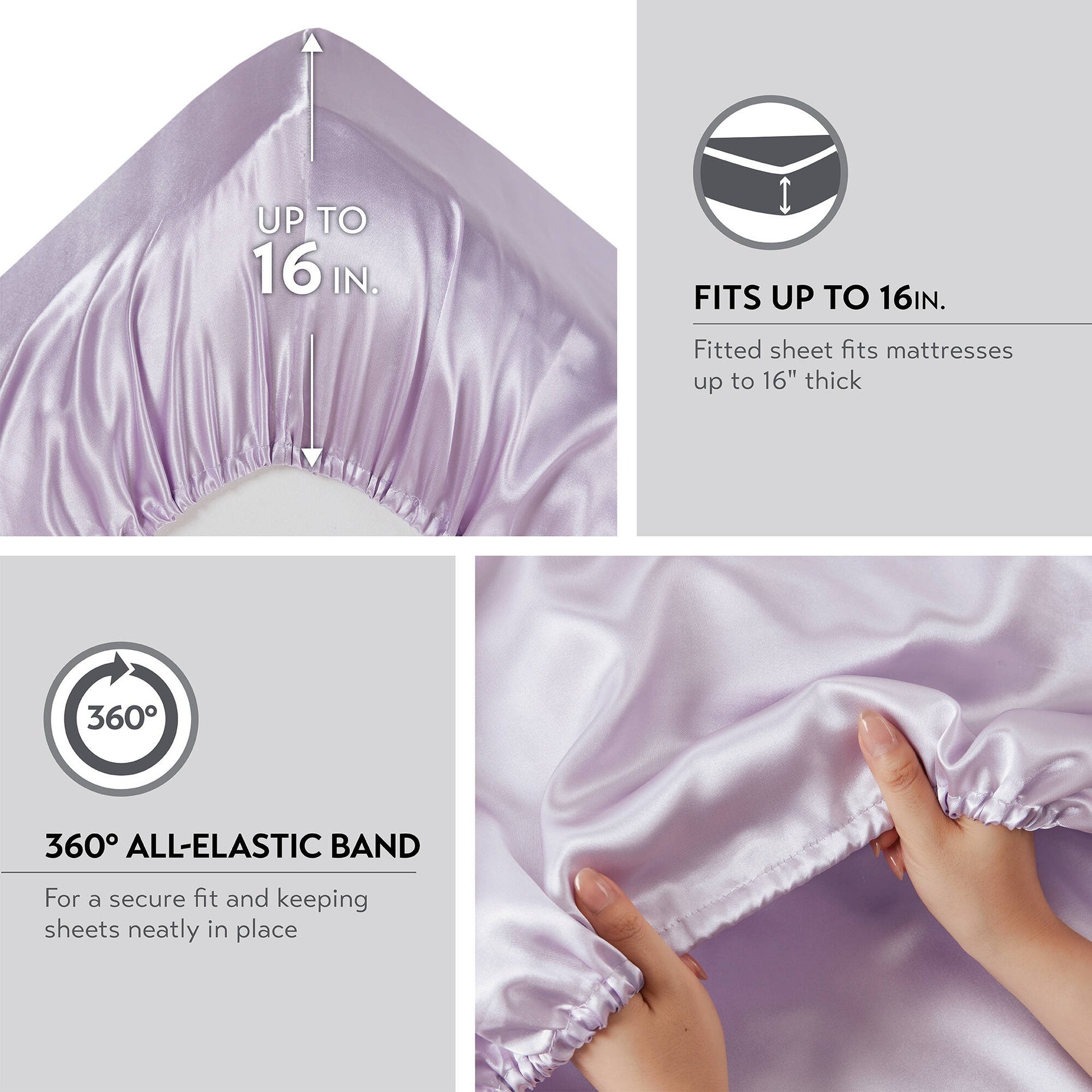 6 PCS Queen Luxury Sheet Set Lilac