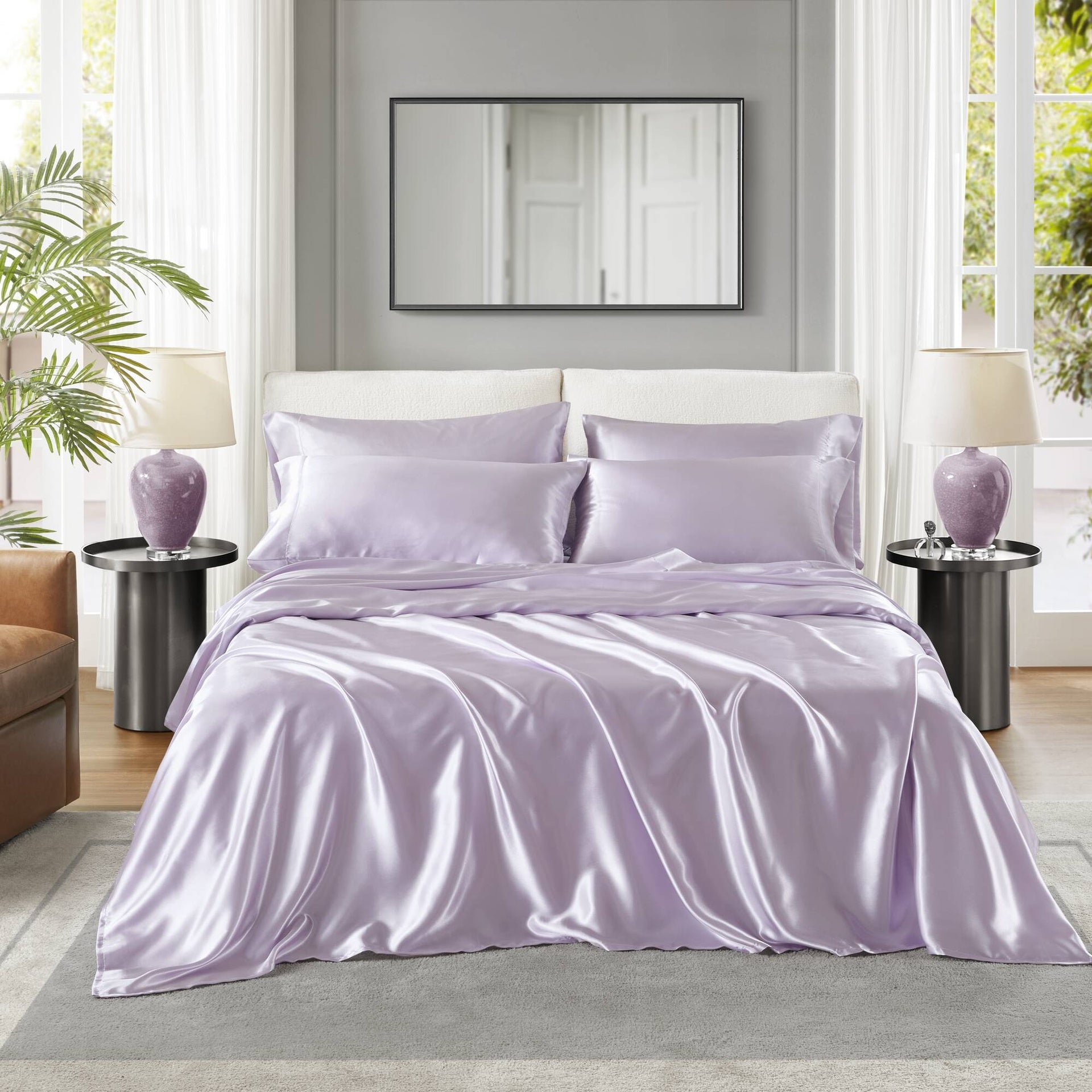 6 PCS Queen Luxury Sheet Set Lilac