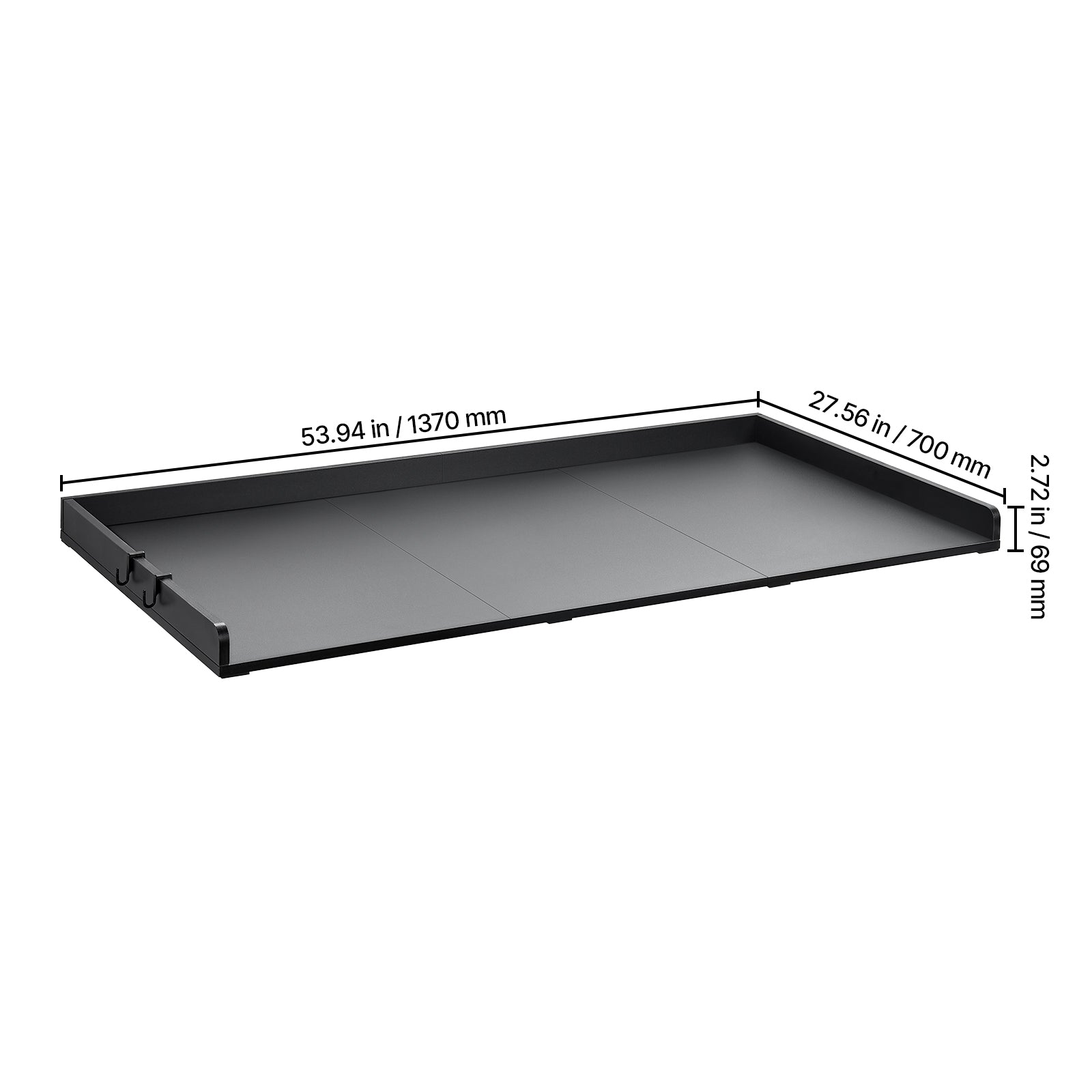 Washer Dryer Countertop, 27.5" Depth x 54" Width, Washer Dryer Wood Top for Laundry Room Organization with Edge Rails (Black)