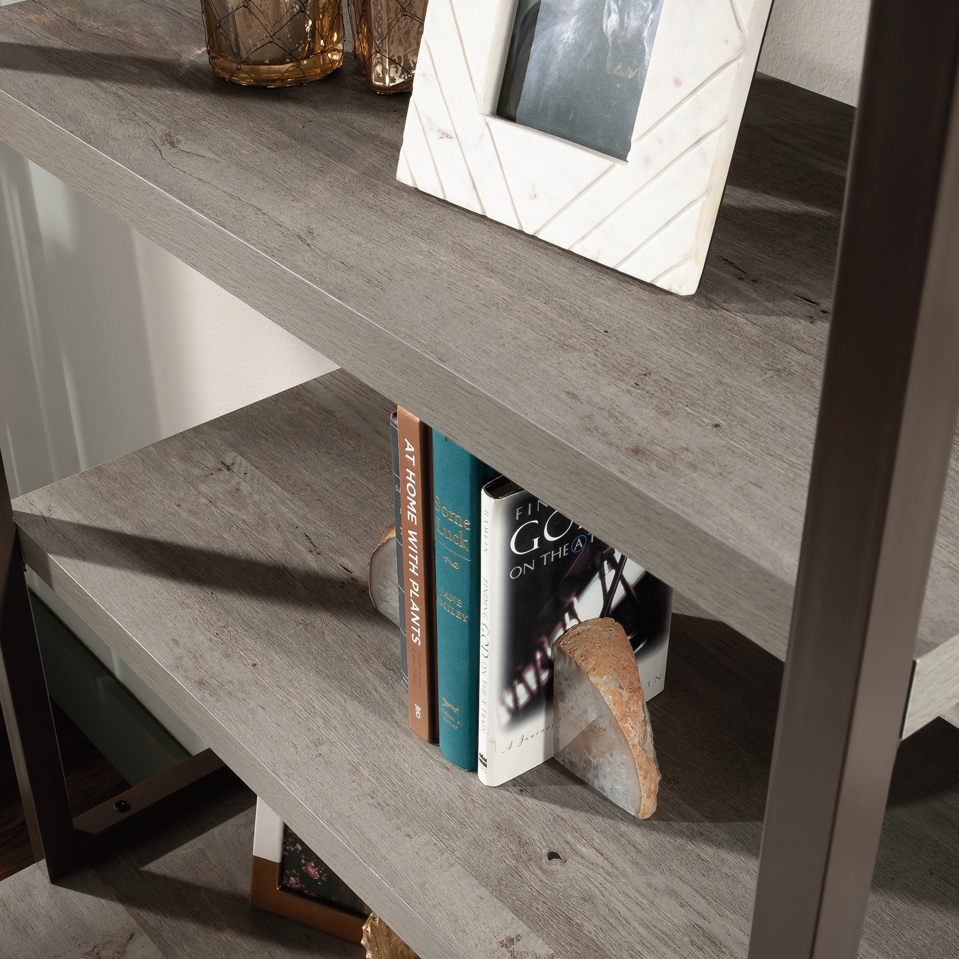 Library Hutch with Modern Design, Brown finish