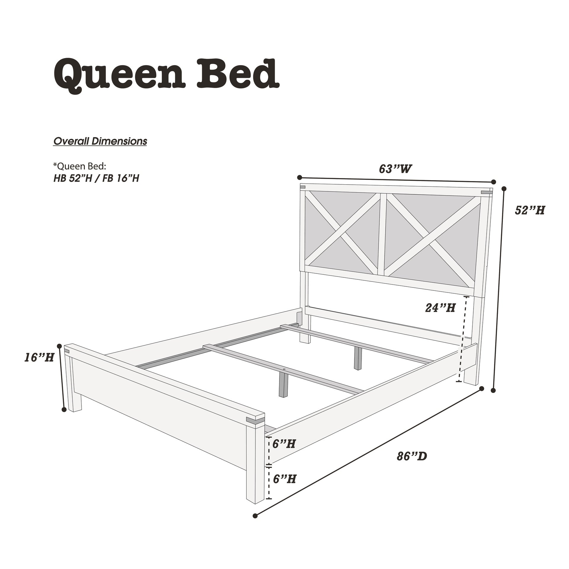 Rustic Contemporary Espresso 1pc Queen Size Bed Wooden X-Design HB Unique Look Bedroom Furniture
