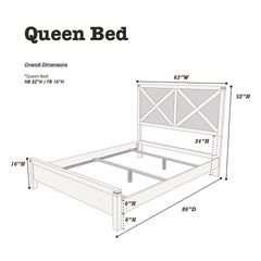 Rustic Contemporary Espresso 1pc Queen Size Bed Wooden X-Design HB Unique Look Bedroom Furniture