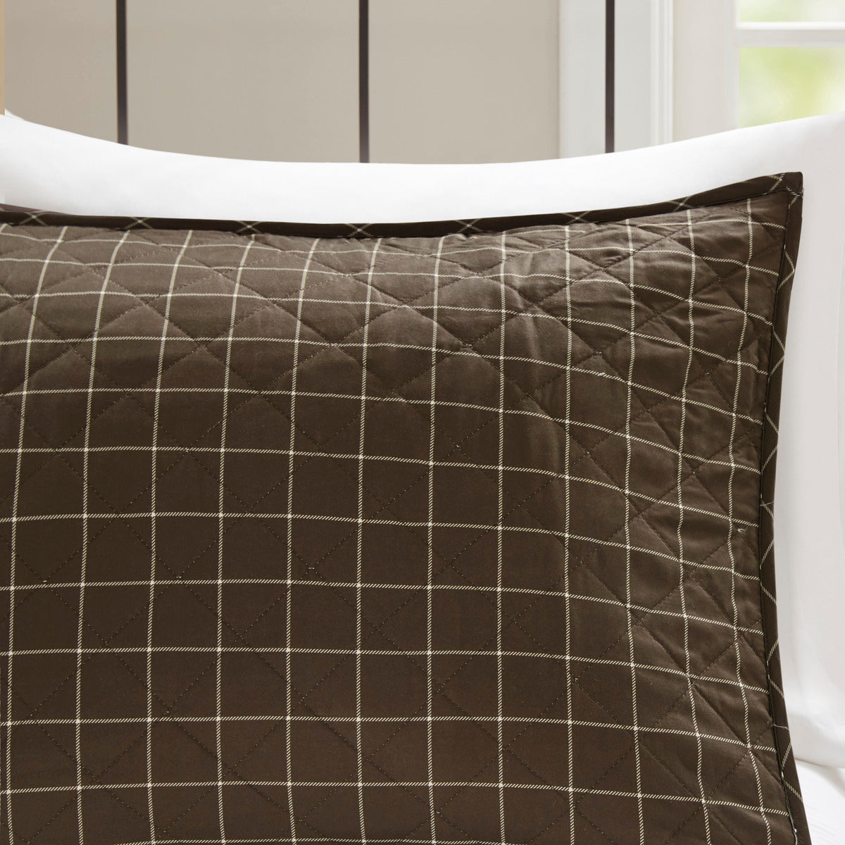 3 Piece Reversible Printed Quilt Set Black/Brown Full/Queen