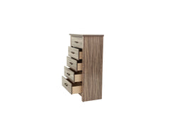 Natural Finish Striking Wooden 1pc Chest Of Drawers Storage Bedroom Furniture Rustic Gray Oak / Brown Finish
