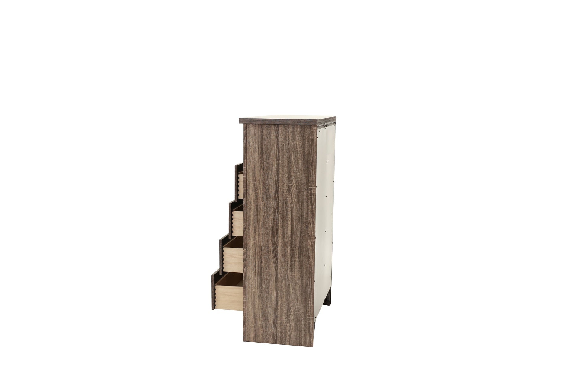 Natural Finish Striking Wooden 1pc Chest Of Drawers Storage Bedroom Furniture Rustic Gray Oak / Brown Finish