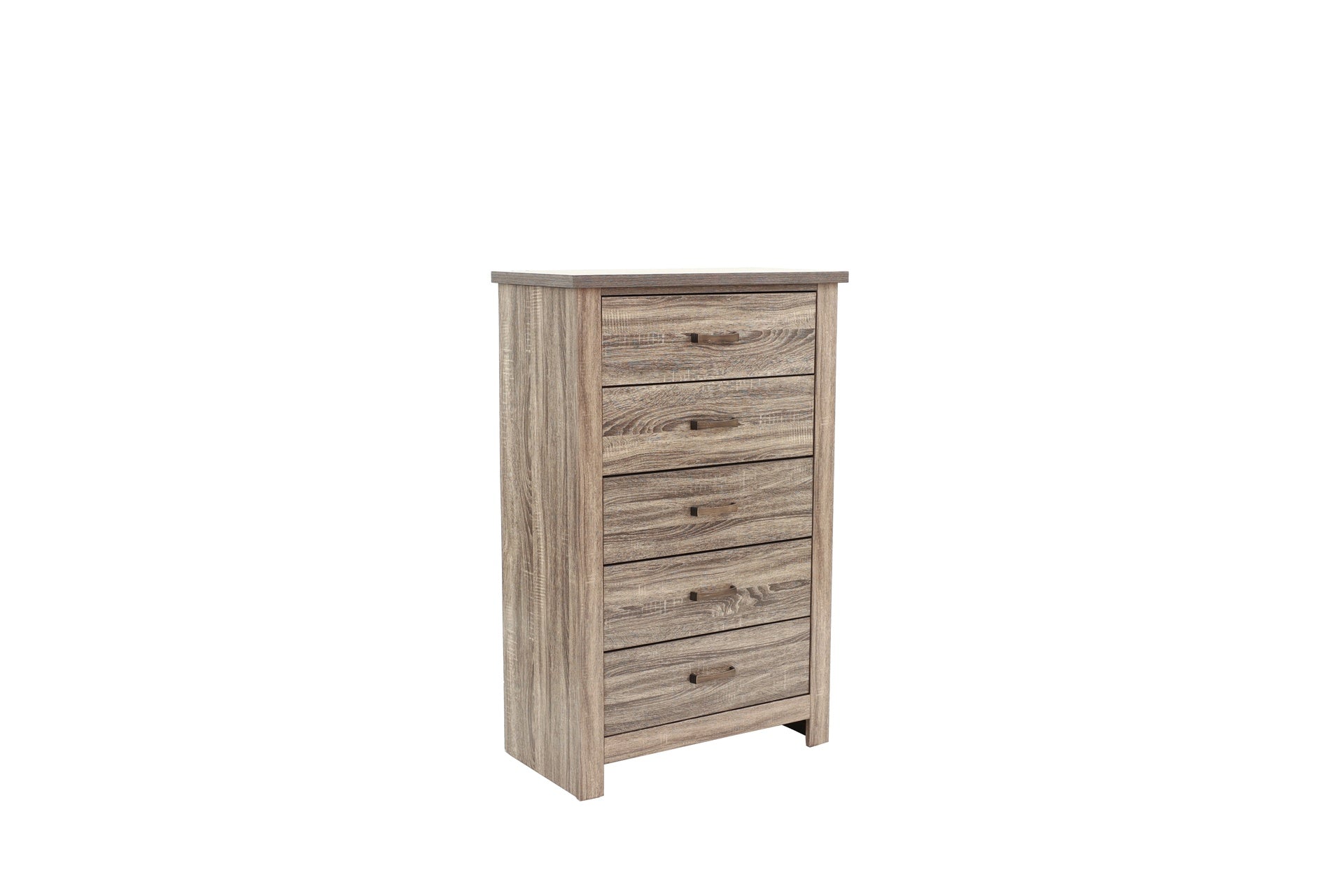 Natural Finish Striking Wooden 1pc Chest Of Drawers Storage Bedroom Furniture Rustic Gray Oak / Brown Finish