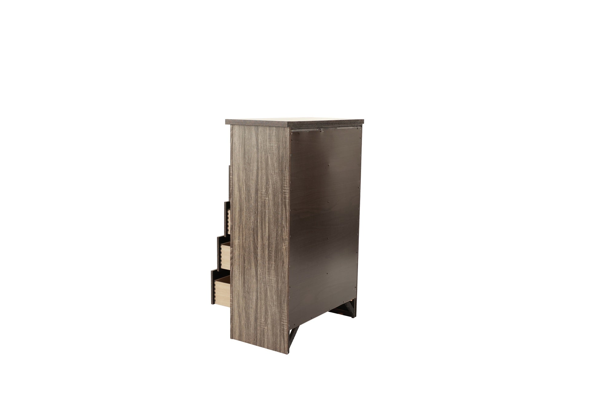 Natural Finish Striking Wooden 1pc Chest Of Drawers Storage Bedroom Furniture Rustic Gray Oak / Brown Finish