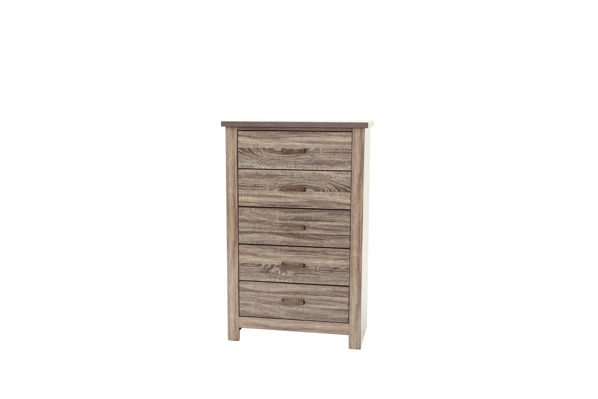 Natural Finish Striking Wooden 1pc Chest Of Drawers Storage Bedroom Furniture Rustic Gray Oak / Brown Finish