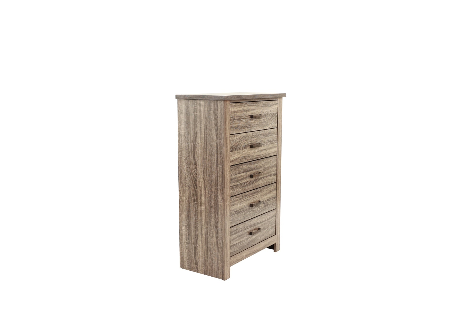 Natural Finish Striking Wooden 1pc Chest Of Drawers Storage Bedroom Furniture Rustic Gray Oak / Brown Finish