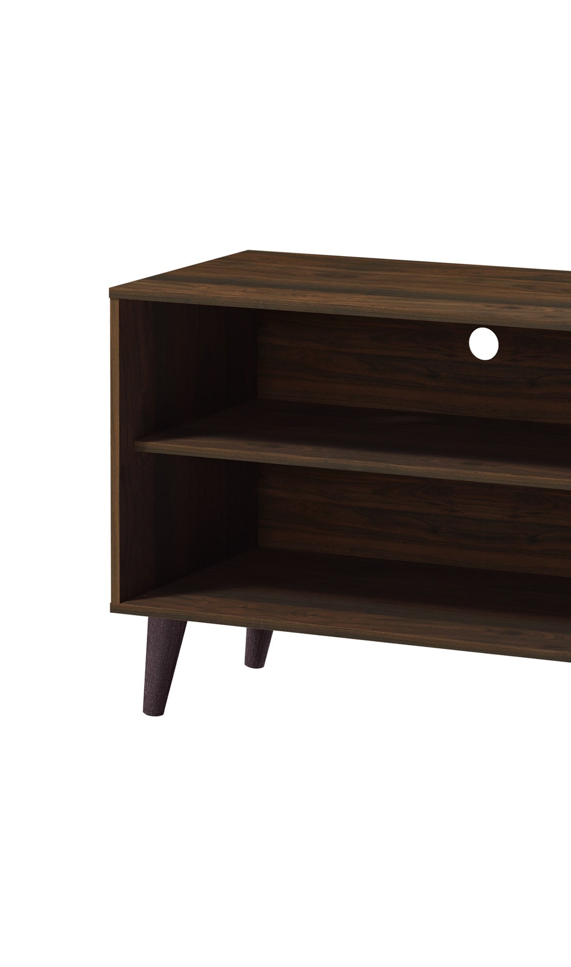 Amidon TV Stand for TVs up to 63", with 2 Storage Shelves& 1 Cabinet, Modern Entertainment Centre for TV in Living Room in  Walnut +White