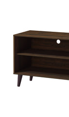 Amidon TV Stand for TVs up to 63", with 2 Storage Shelves& 1 Cabinet, Modern Entertainment Centre for TV in Living Room in  Walnut +White