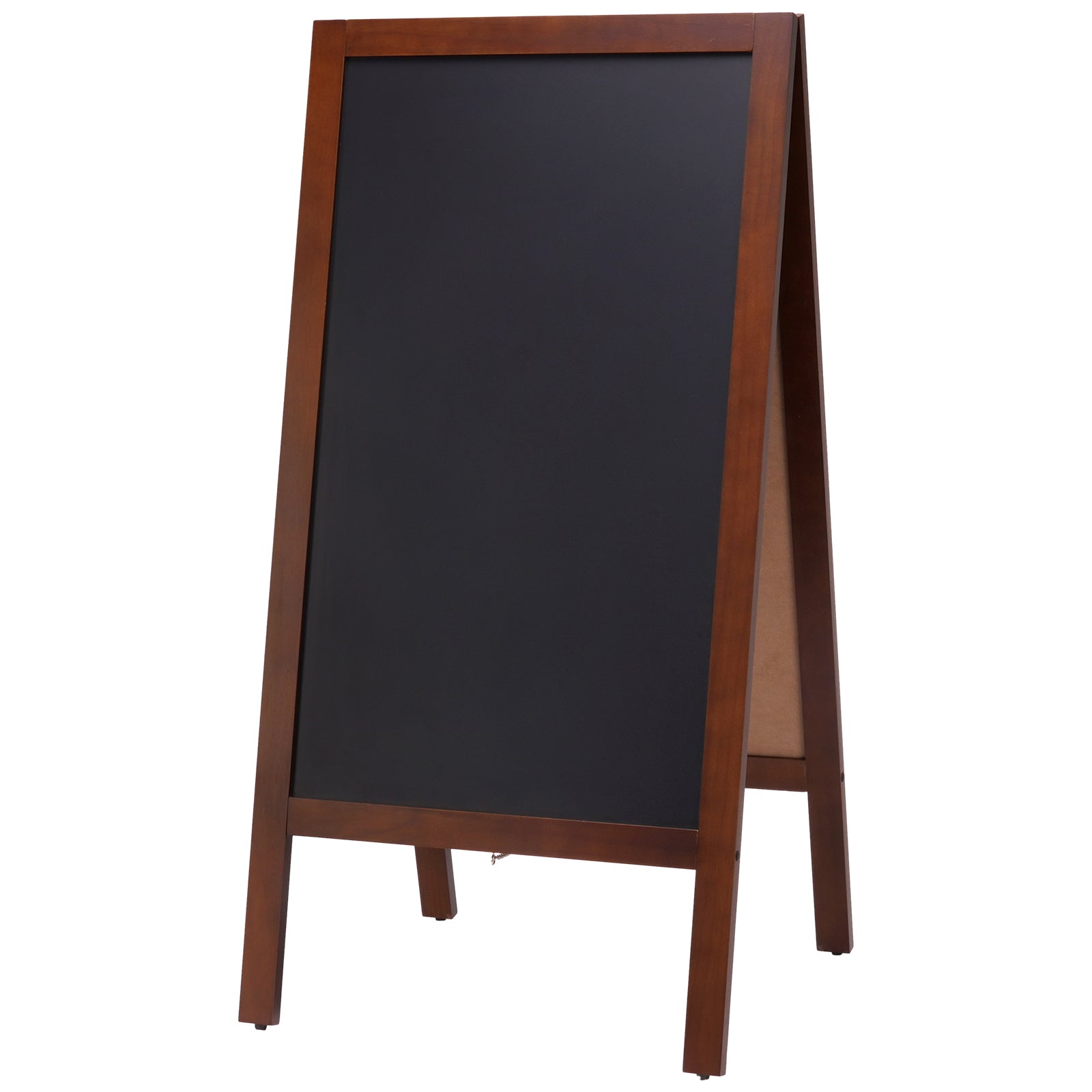 A Frame Chalkboard Sign, Double-Sided Sidewalk Signs, Freestanding Vintage Wooden Chalk Board with Chalks & Magnetic Eraser, Rustic Brown Outdoor Sandwich Board, 20"x40", Kitchen Home Wedding