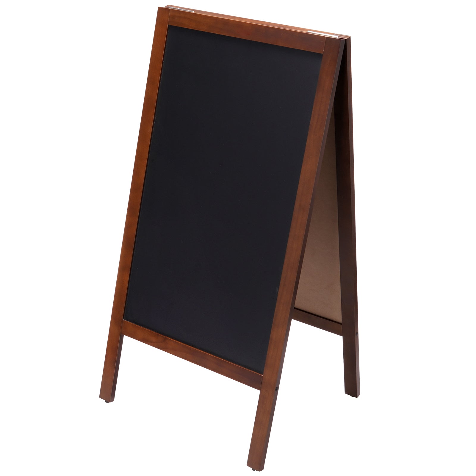 A Frame Chalkboard Sign, Double-Sided Sidewalk Signs, Freestanding Vintage Wooden Chalk Board with Chalks & Magnetic Eraser, Rustic Brown Outdoor Sandwich Board, 20"x40", Kitchen Home Wedding
