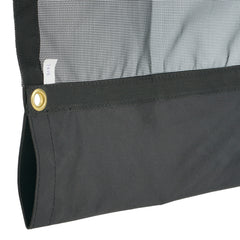 Dump Truck Mesh Tarp, 6 x 14 ft, PVC Coated Black Heavy Duty Cover with 5.5" 18oz Double Pocket, Brass Grommets, Reinforced Double Needle Stitch Webbing Fits Manual or Electric Dump Truck System