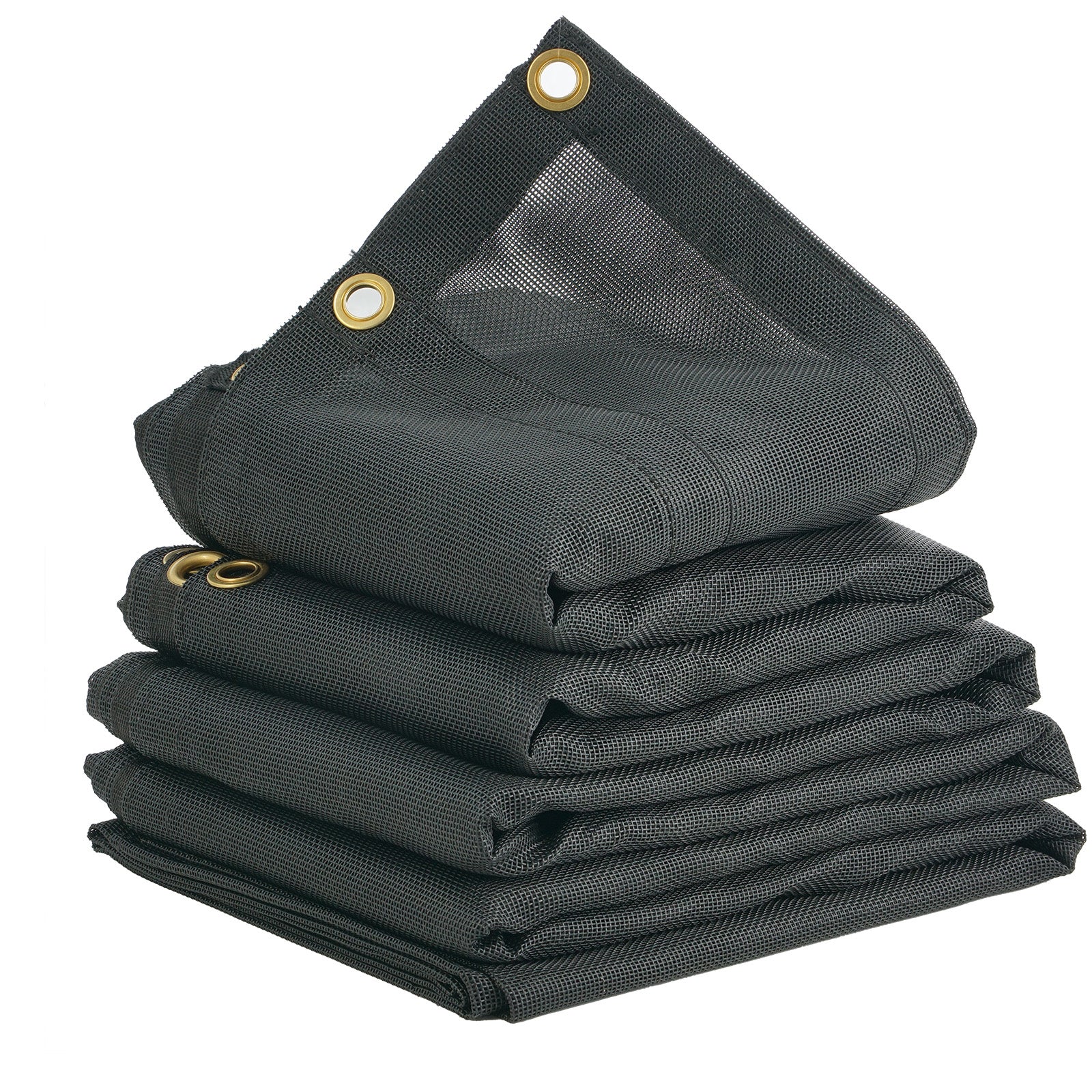 Dump Truck Mesh Tarp, 6 x 14 ft, PVC Coated Black Heavy Duty Cover with 5.5" 18oz Double Pocket, Brass Grommets, Reinforced Double Needle Stitch Webbing Fits Manual or Electric Dump Truck System