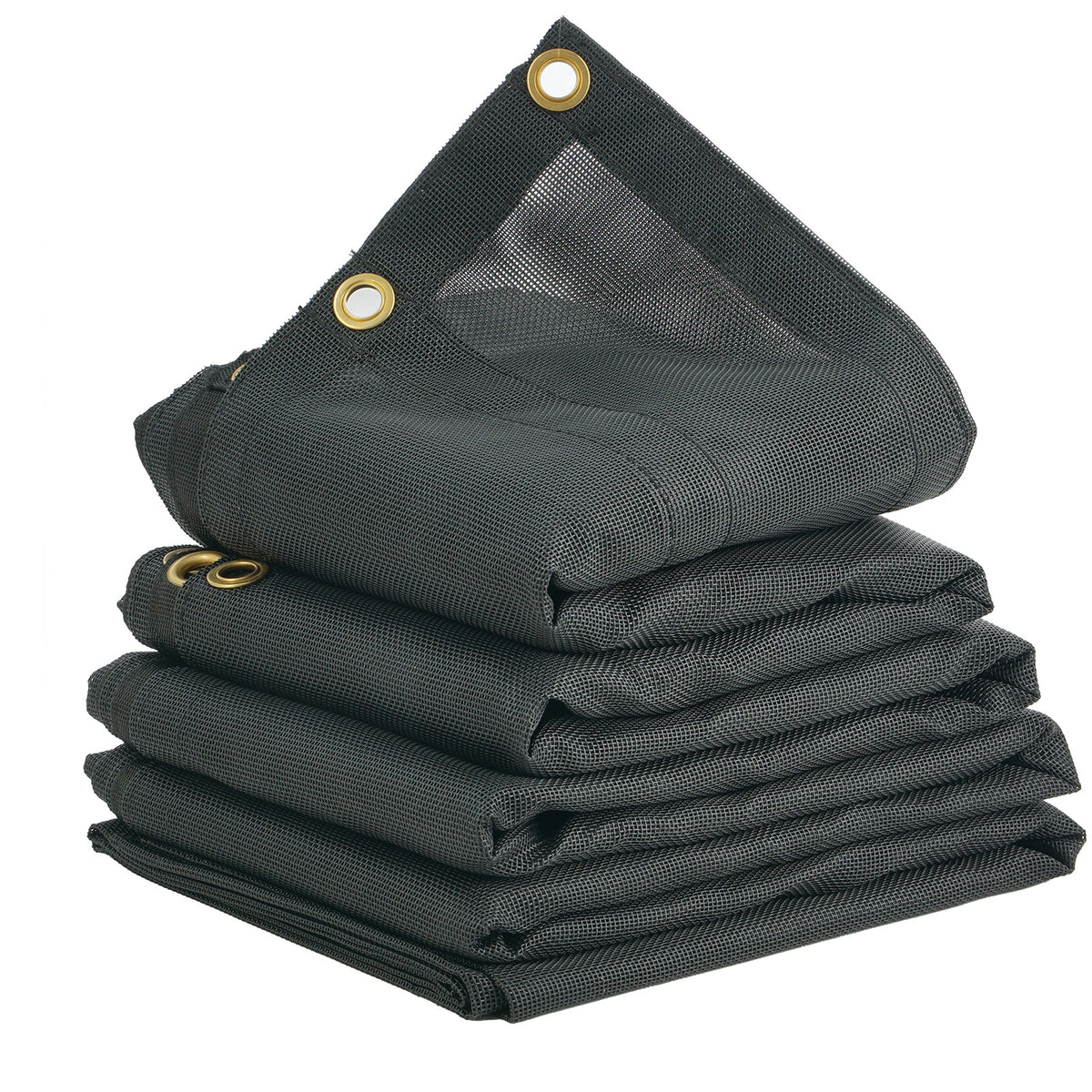 Dump Truck Mesh Tarp, 6 x 14 ft, PVC Coated Black Heavy Duty Cover with 5.5" 18oz Double Pocket, Brass Grommets, Reinforced Double Needle Stitch Webbing Fits Manual or Electric Dump Truck System