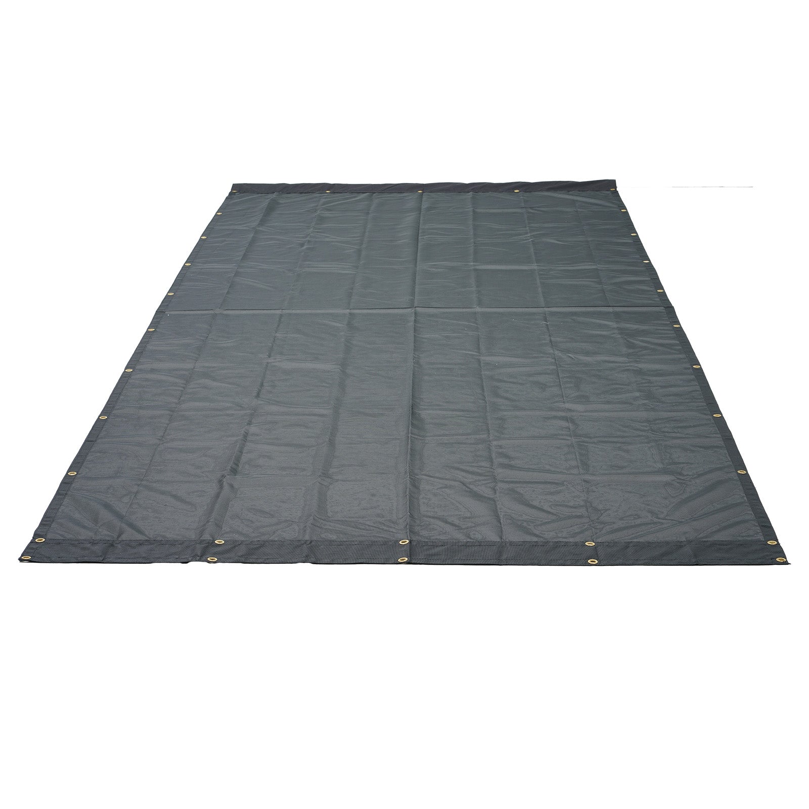 Dump Truck Mesh Tarp, 6 x 14 ft, PVC Coated Black Heavy Duty Cover with 5.5" 18oz Double Pocket, Brass Grommets, Reinforced Double Needle Stitch Webbing Fits Manual or Electric Dump Truck System