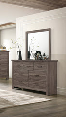 Natural Finish Striking Wooden 1pc Dresser Drawers Storage bedroom Furniture
