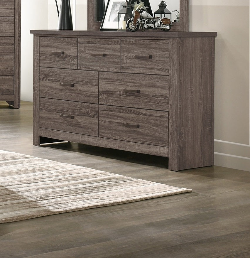 Natural Finish Striking Wooden 1pc Dresser Drawers Storage bedroom Furniture