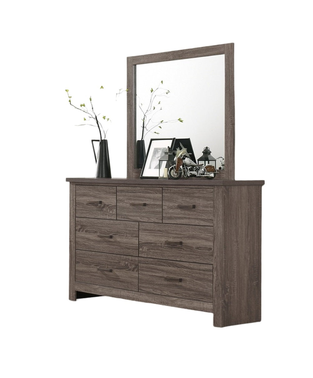 Natural Finish Striking Wooden 1pc Dresser Drawers Storage bedroom Furniture