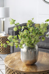 10.5x10.5x13" Aluminum Vase, Silver Streaks