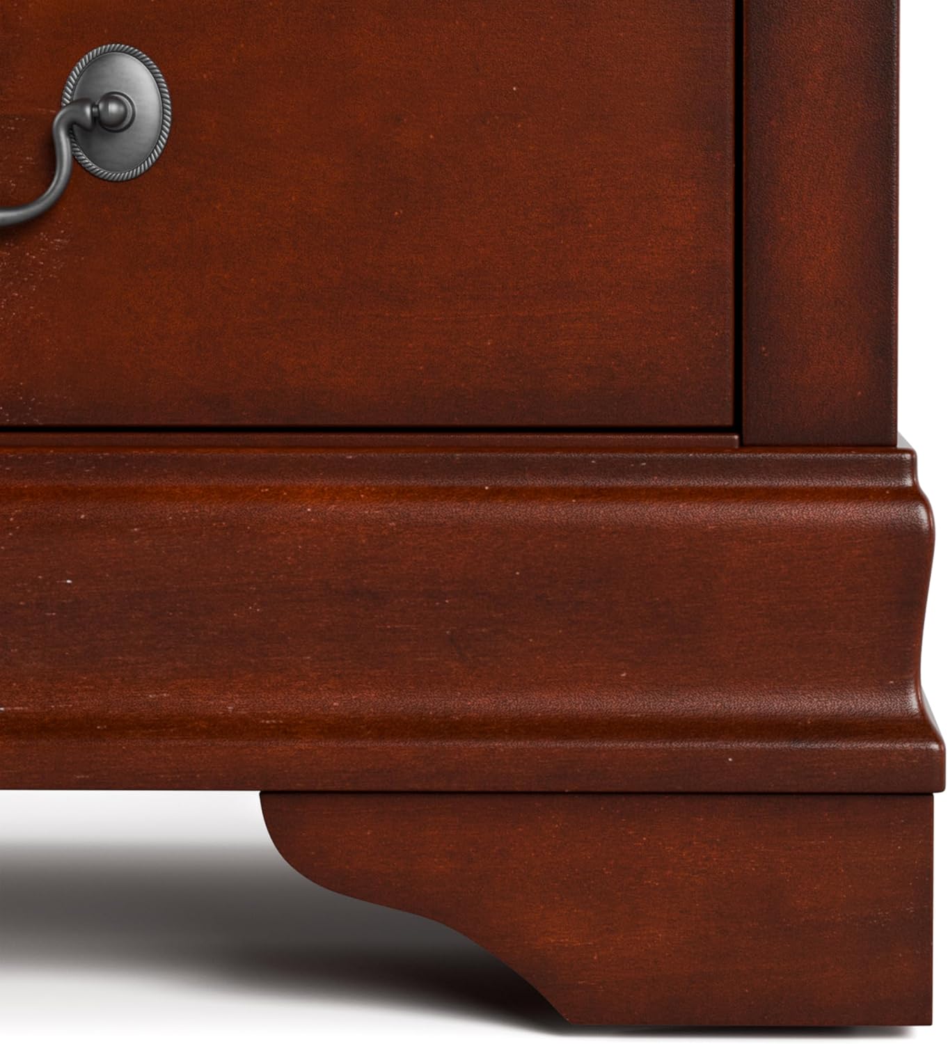 Transitional Style 1pc Nightstand Dust Proof Case English Dovetail Drawers Hanging Handles Bracket Feet Dark Cherry Finish Bedroom Furniture