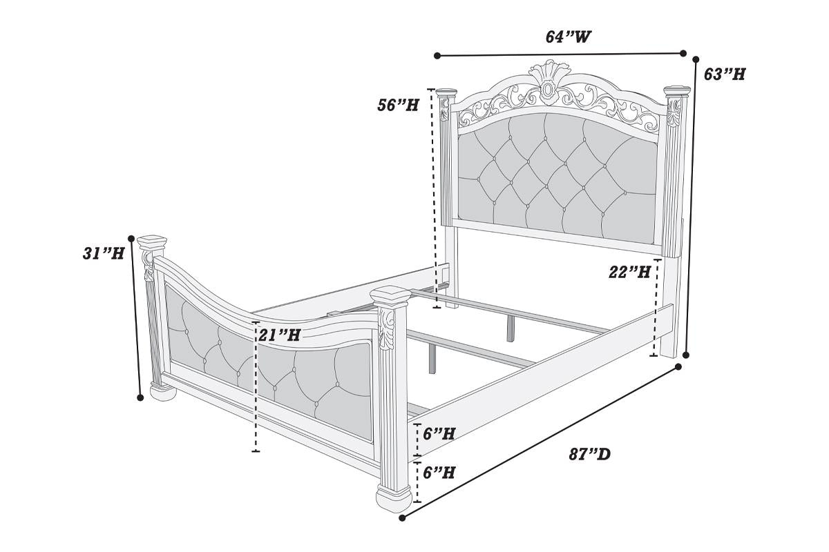 Formal Traditional Dark Cherry 1pc Queen Size Bed Tufted Faux Leather Headboard Footboard Bedframe