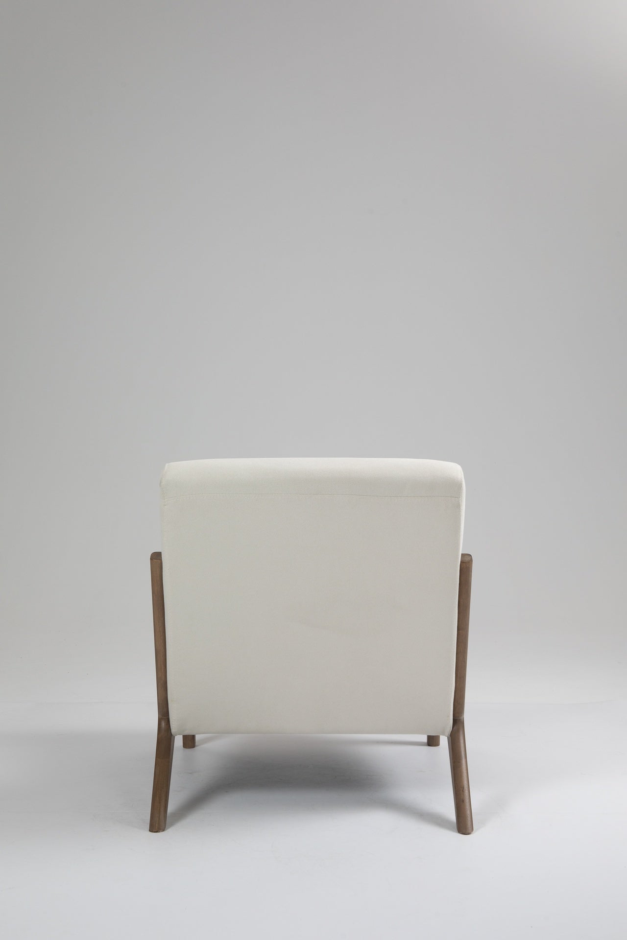 Mid Century Modern Accent Chair with Wood Frame, Upholstered Living Room Chairs with Waist Cushion, Reading Armchair for Bedroom Sunroom
