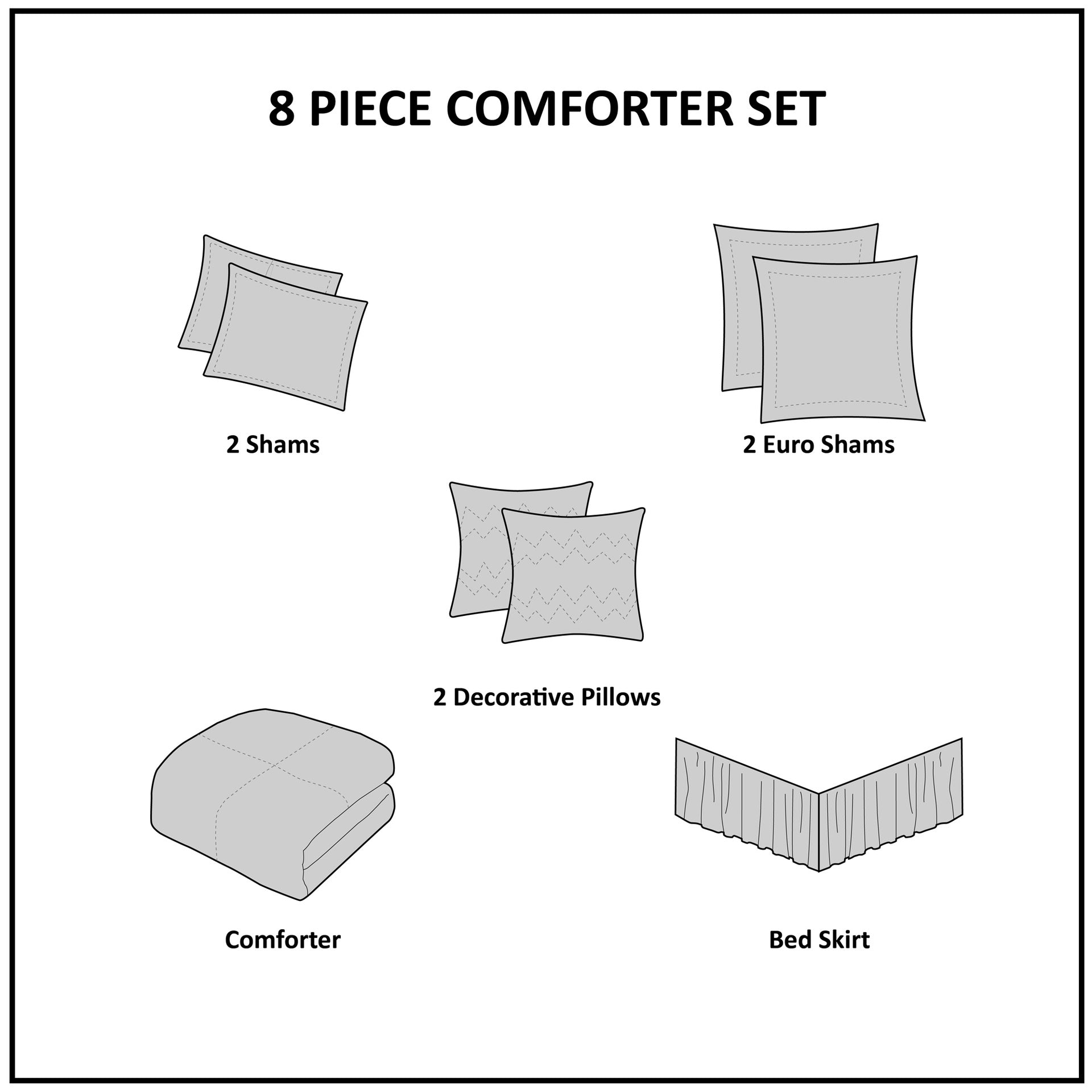 8 Piece Cotton Comforter Set Navy King
